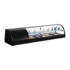 Polar Tapasvitrine | Zwart | 5x 1/3 GN | +4°c/+8°c | Statisch | 2 Niveaus | 1500x390x330(h)mm