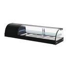 Polar Tapasvitrine | Zwart | 5x 1/3 GN | +4°c/+8°c | Statisch | 2 Niveaus | 1500x390x330(h)mm