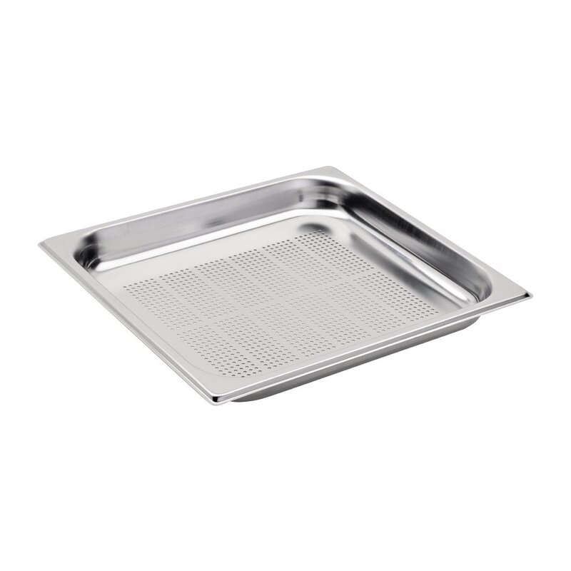 Gastro M Gn-bak | Rvs | 2/3 GN | Hoogte 65mm | Geperforeerd | 354x325x65(h)mm