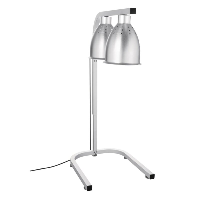 Buffalo Warmhoudbrug | Aluminium | Hoogte Verstelbaar | Infraroodlampen (2x 250w) | 1/1 GN | 350x430x800(h)mm