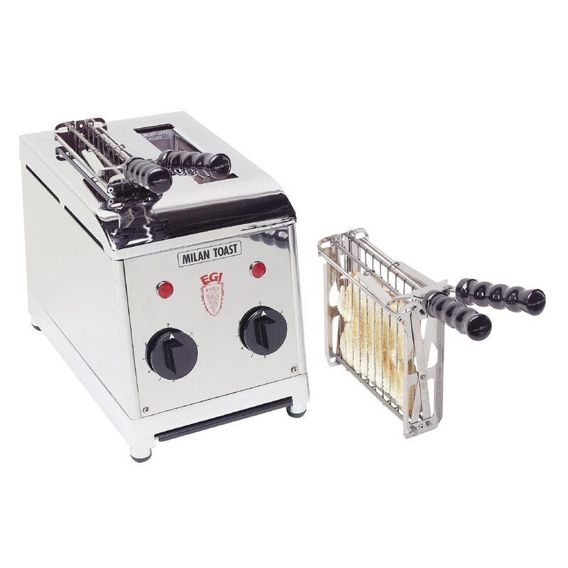 Milantoast Tosti-apparaat | Rvs | 2 Sleuven | 1.3kw (230v) | Incl. Tostiklemmen | 360x240x300(h)mm