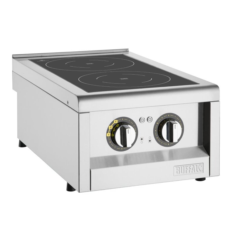 Buffalo 600-serie Inductiekookplaat Met Dubbele Zone, 3 Kw. Let Op: Alleen Aanrechtmodel. Onderkast Wordt Apart Verkocht