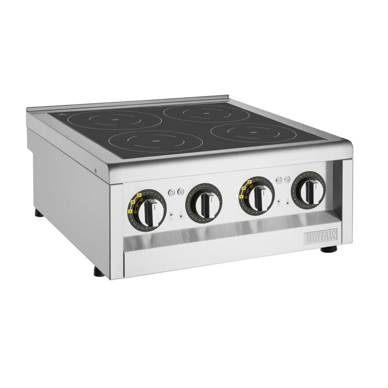 Buffalo 600 Serie 4 Zone Inductiekookplaat 2 x 3kw. Let Op: Alleen Aanrechtmodel. Onderkast Wordt Apart Verkocht.
