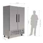 Polar Vrieskast | 960l | Rvs | -10°c/-20°c | Geventileerd | 0.7kw | Wielen (geremd) | 1340x710x2010(h)mm