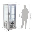 Polar Gebaksvitrine | 400l | Grijs | +2°c/+10°c | 5 Schappen | 706x706x1800(h)mm