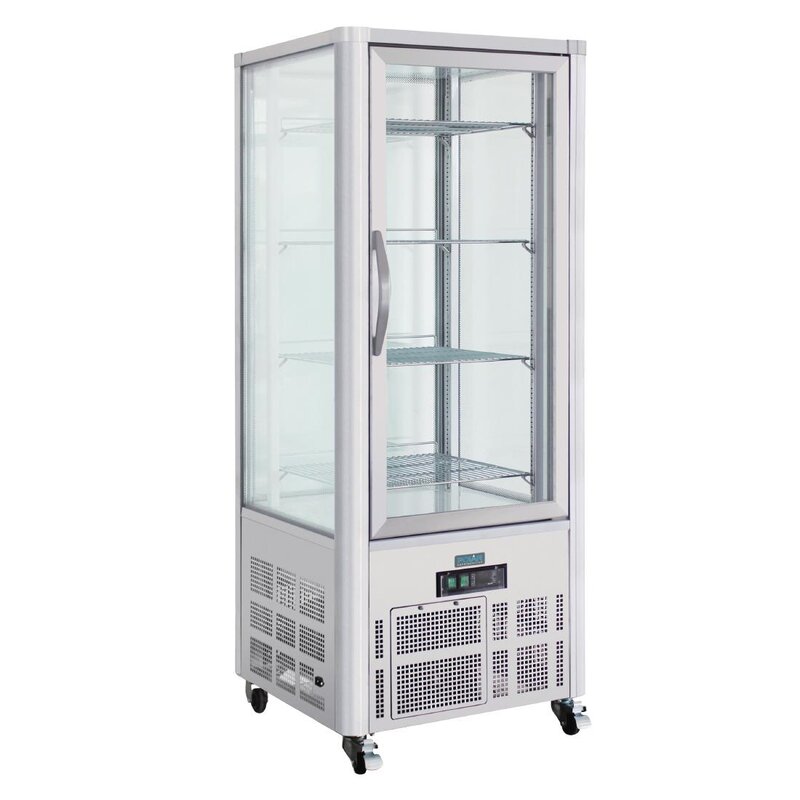 Polar Gebaksvitrine | 400l | Grijs | +2°c/+10°c | 5 Schappen | 706x706x1800(h)mm