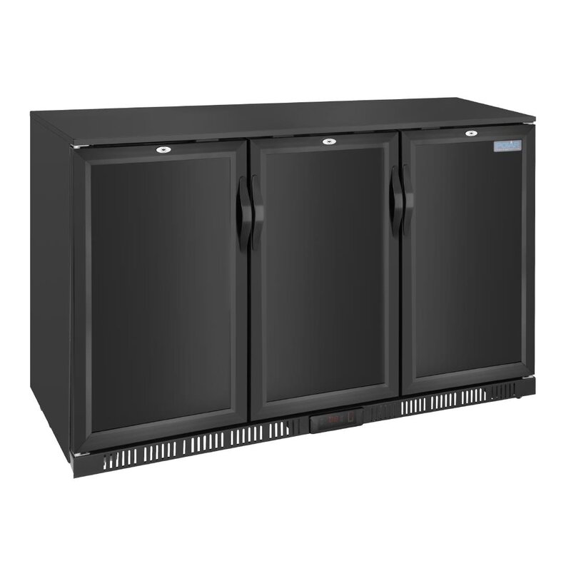 Polar Barkoelkast | G-serie | Zwart | 320l | +2°c/+8°c | Statisch + Ventilator | Draaideuren | 1350x520x850(h)m