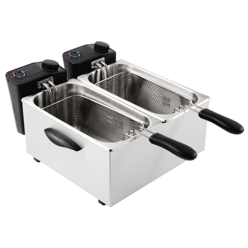 Caterlite Friteuse | Elektrisch | 3.5+3.5l | 130°c/190°c | 4kw (2x 230v) | 415x429x240(h)mm