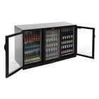 Polar Barkoelkast | 330l | Zwart | +2°c/+8°c | Statisch + Ventilator | Klapdeuren | 1350x520x900(h)mm
