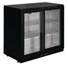 Polar Barkoelkast | 198l | Zwart | Laag Model | +2°c/+8°c | Geventileerd | Schuifdeuren | 900x520x850(h)mm