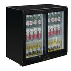 Polar Barkoelkast | 198l | Zwart | Laag Model | +2°c/+8°c | Geventileerd | Schuifdeuren | 900x520x850(h)mm