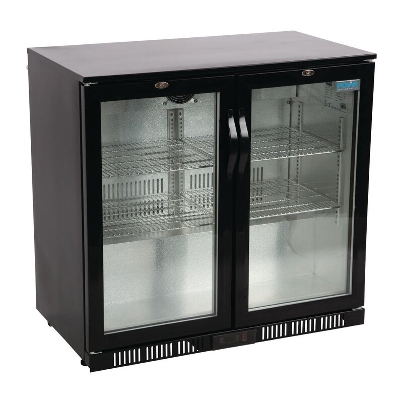 Polar Barkoelkast | 198l | Zwart | +2°c/+8°c | Geventileerd | Klapdeuren | 900x520x850(h)mm