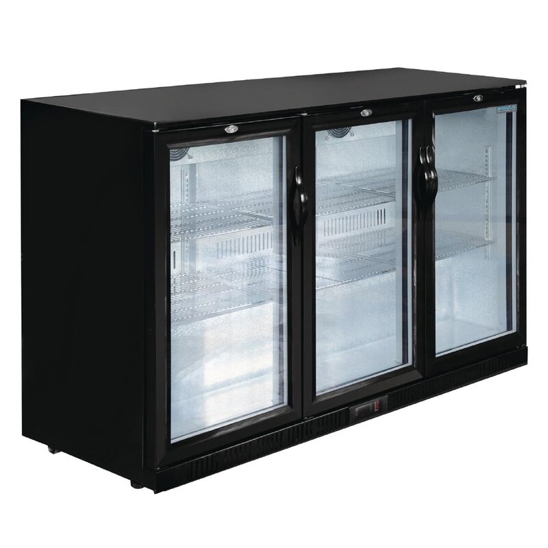 Polar Barkoelkast | G-serie | 320l | Zwart | +2°c/+8°c | Statisch + Ventilator | Draaideuren | 1350x520x850(h)mm