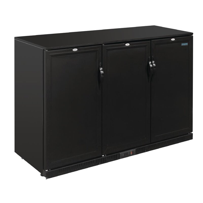 Polar Barkoelkast | 330l | Zwart | +2°c/+8°c | Geventileerd | 0.35kw | Draaideuren | 1350x520x900(h)mm