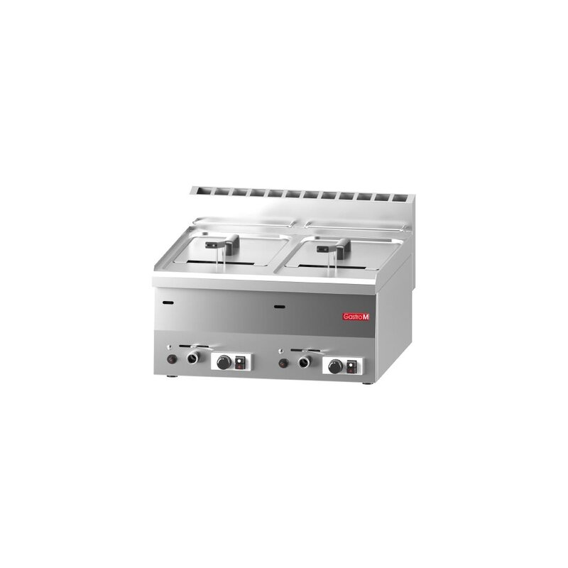 Gastro M Friteuse | Gas | 8+8l | 90°c/190°c | 13.6kw | Piëzo Ontsteking | Aftapkranen | 600x600x280(h)mm
