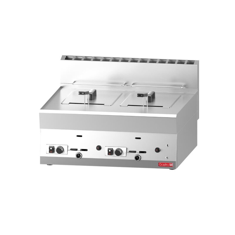 Gastro M Friteuse | Gas | 8+8l | 90°c/190°c | 13.6kw | Piëzo Ontsteking | Aftapkran | 700x650x280(h)mm