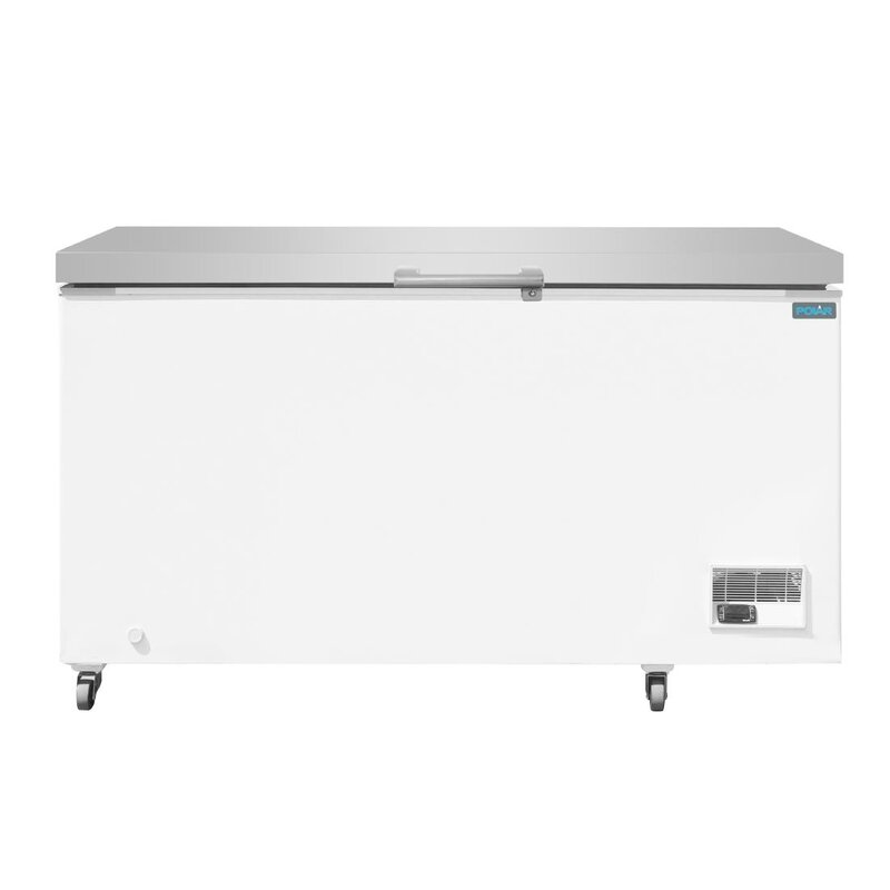 Polar Vrieskist | G-serie | Wit/rvs | 400l | -18°c/-25°c | Statisch | Kanteldeksel | 1435x730x970(h)mm
