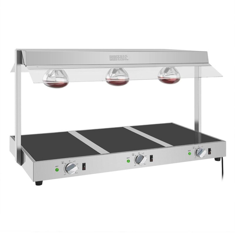 Buffalo Warmhoudunit | 3x 1/1 GN | 35°c/85°c | Onder-/bovenverwarming | 1.5kw (230v) | 1036x501x567(h)mm