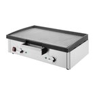 Buffalo Bak-/grillplaat | Elektrisch | Gegroefd Oppervlak 555x264 (gietijzer) | 50°c/300°c | 3kw (230v) | Timer | 615x466x207(h)mm