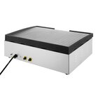 Buffalo Bak-/grillplaat | Elektrisch | Gegroefd Oppervlak 555x264 (gietijzer) | 50°c/300°c | 3kw (230v) | Timer | 615x466x207(h)mm