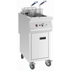 Buffalo Friteuse | Elektrisch | 20l | 60°c/190°c | 12kw (400v) | Aftapkraan | Wielen (geremd) | 394x750x1014(h)mm