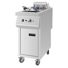 Buffalo Friteuse | Elektrisch | 20l | 60°c/190°c | 12kw (400v) | Aftapkraan | Wielen (geremd) | 394x750x1014(h)mm