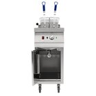 Buffalo Friteuse | Elektrisch | 20l | 60°c/190°c | 12kw (400v) | Aftapkraan | Wielen (geremd) | 394x750x1014(h)mm