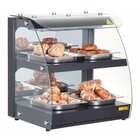 Buffalo Warmhoudvitrine | Zwart | 30°c/90°c | Statisch | 2 Niveaus | Zelfbediening | 0.56kw (230v) | 625x457x650(h)mm