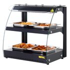 Buffalo Warmhoudvitrine | Zwart | 30°c/90°c | Statisch | 2 Niveaus | Zelfbediening | 0.56kw (230v) | 625x457x650(h)mm