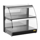 Buffalo Warmhoudvitrine | Zwart | 30°c/90°c | Statisch | 2 Niveaus | Zelfbediening | 0.56kw (230v) | 650x467x630(h)mm