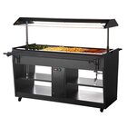 Buffalo Verwarmd Buffet | Zwart | 4x 1/1 GN | 30°c/90°c | Bain-marie | Liftkap (verlicht) | Wielen (geremd) | 1058x740x1356(h)mm