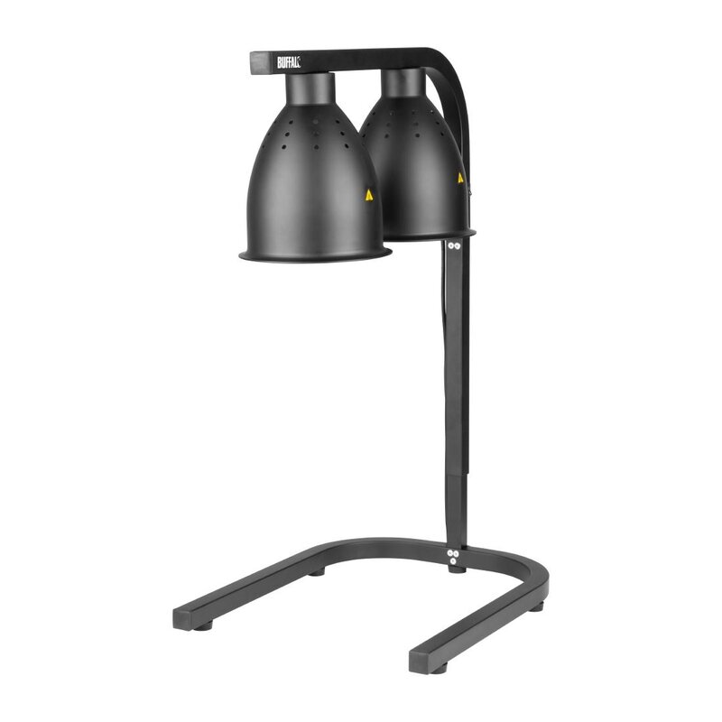 Buffalo Warmhoudbrug | Zwart | 1/1 GN | Verstelbare Hoogte | 2x 250w | 350x430x600/800(h)mm