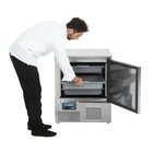 Polar Viskoelkast | U-serie | 140l | Rvs | -4°c/+4°c | Geforceerd | Incl. 3 Visbakken | 680x700x850(h)mm