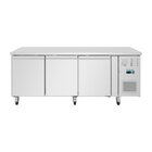 Polar Bakkerij Koelwerkbank | U-serie | Energiezuinig | 634l | 3 Deuren (en600x400) | +2°c/+8°c | Geforceerd | Wielen (geremd) | 2020x800x860(h)mm