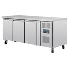 Polar Bakkerij Koelwerkbank | U-serie | Energiezuinig | 634l | 3 Deuren (en600x400) | +2°c/+8°c | Geforceerd | Wielen (geremd) | 2020x800x860(h)mm