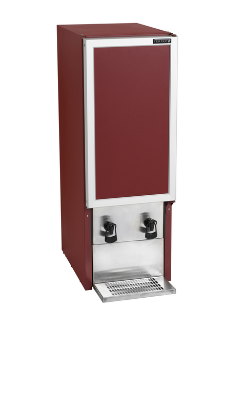 Tefcold Wijndispenser | Rood | 2x 20l | +3°c/+9°c | Statisch | 392x595x1120(h)mm