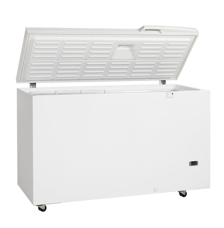 Tefcold Medische Vrieskist | Se-45 | 400l | Wit | -5°c/-45°c | Statisch | Temperatuuralarm | Klapdeksel | 1504x705x945(h)mm