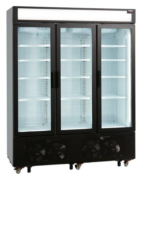 Tefcold Vrieskast | Serie Ufsc | 1252l | Wit/zwart | -18°c/-23°c | Geforceerd | Draaideuren | Wielen (geremd) | 1600x762x2073(h)mm