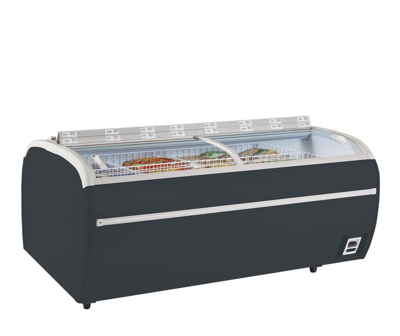 Tefcold Koel-/vrieseiland | Twin | 1697l | Grijs | -18°c/-24°c &amp; -1°c/+15°c | Statisch | Schuifdeksels | 2150x1465x930(h)mm
