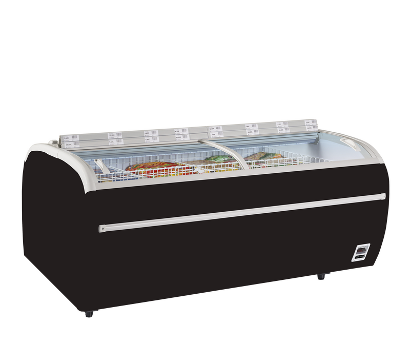 Tefcold Koel-/vrieseiland | Twin | 1697l | Zwart | -18°c/-24°c &amp; -1°c/+15°c | Statisch | Schuifdeksels | 2150x1465x930(h)mm
