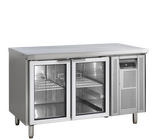 Tefcold Koelwerkbank | 282l | 2 Glasdeuren (1/1 Gn) | +2°c/+10°c | Geforceerd | Werkblad Afneembaar | 1360x700x880(h)mm