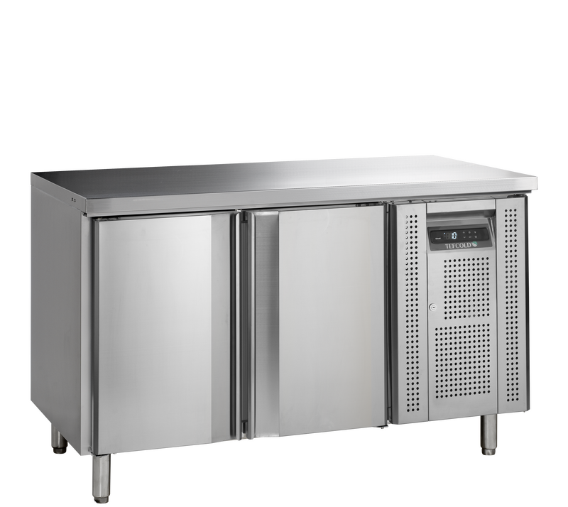 Tefcold Bakkerij Koelwerkbank | 390l | 2 Deuren (en600x400) | +2°c/+10°c | Geforceerd | Werkblad Afneembaar | 1510x800x880(h)mm