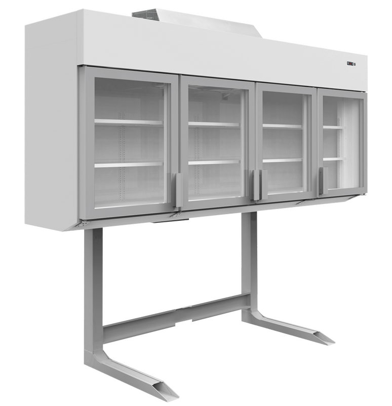 Tefcold Wandkoeling/-vriezer + Standaard | Serie Mtf | Wit | -18°c/-24°c &amp; -1°c/+8°c | Geforceerd | Draaideuren | 2500x745x2430(h)mm