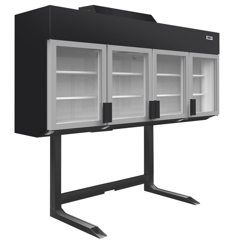 Tefcold Wandkoeling/-vriezer + Standaard | Serie Mtf | Zwart | -18°c/-24°c &amp; -1°c/+8°c | Geforceerd | Draaideuren | 2500x745x2430(h)mm