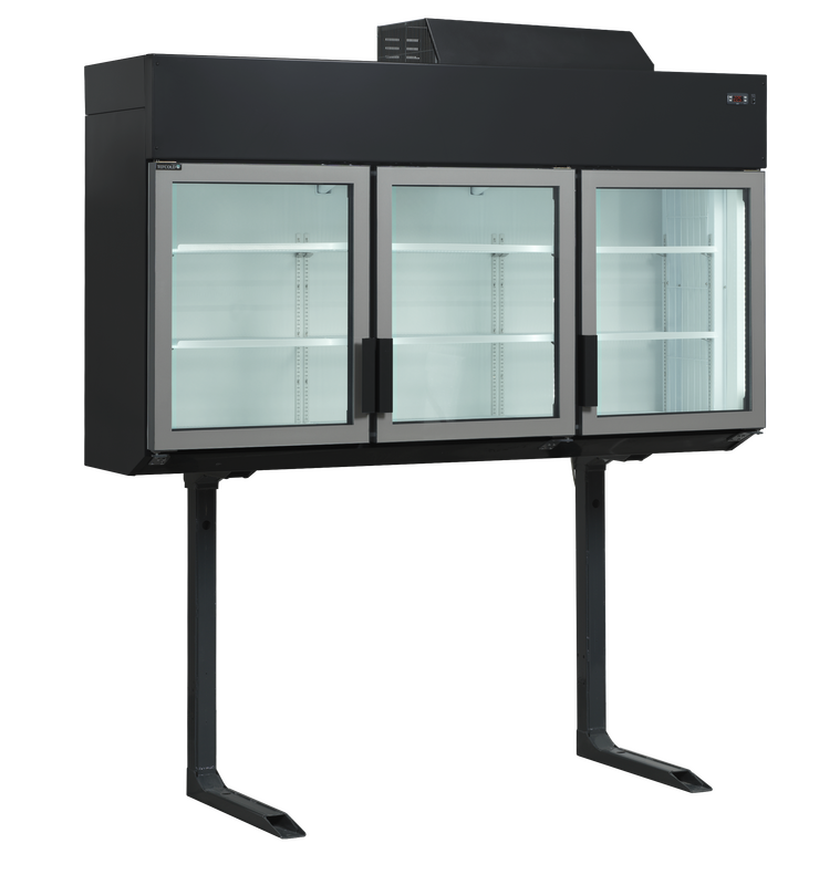 Tefcold Wandkoeling/-vriezer + Standaard | Serie Mtf | Zwart | -18°c/-24°c &amp; -1°c/+8°c | Geforceerd | Draaideuren | 2100x745x2430(h)mm