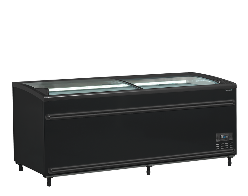 Tefcold Supermarkt Koel-/vrieskist | Serie Sfi | 786l | Zwart | -18°c/-24°c &amp; -1°c/+8°c | Statisch | Schuifdeksels | 1856x858x890(h)mm
