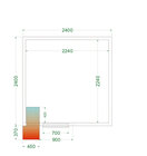 Tefcold Koelcel | Cr-serie | Incl. Motor | 10.24m³ | 0°c/+8°c | Isolatie 80mm | 230v | 2400x2400x2200(h)mm