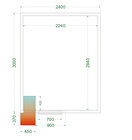 Tefcold Koelcel | Cr-serie | Incl. Motor | 12.98m³ | 0°c/+8°c | Isolatie 80mm | 230v | 2400x3000x2200(h)mm