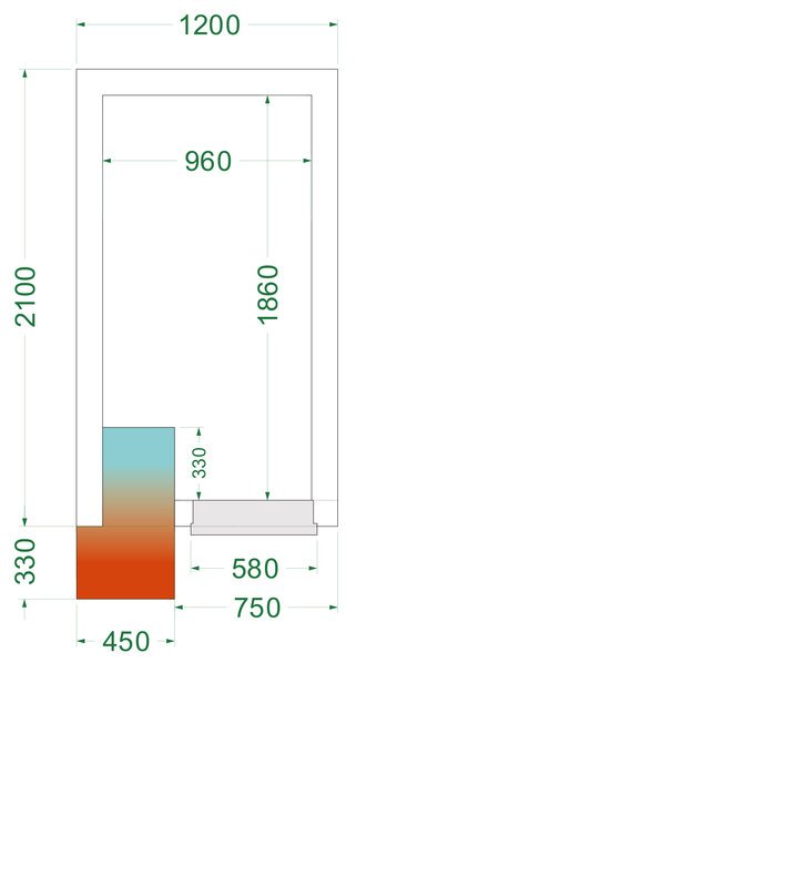 Tefcold Vriescel | Cr-serie | Incl. Motor | 3.5m³ | -10°c/-20°c | Isolatie 120mm | 230v | 1200x2100x2200(h)mm