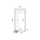 Tefcold Vriescel | Cr-serie | Incl. Motor | 4.06m³ | -10°c/-20°c | Isolatie 120mm | 230v | 1200x2400x2200(h)mm